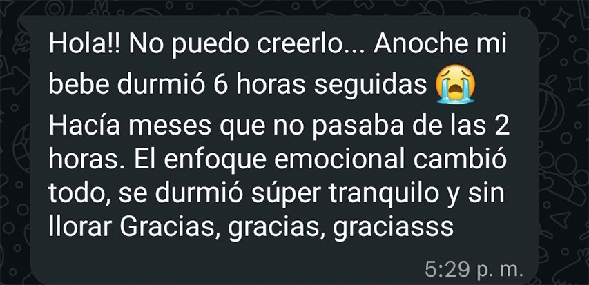 Ella recuperó la tranquilidad en su hogar tras mejorar 
el descanso de su bebé